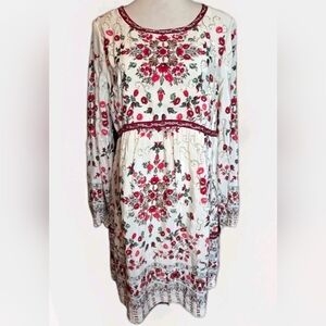 481. Free People Russian Doll Embroidered Boho Mini Dress - Size 12